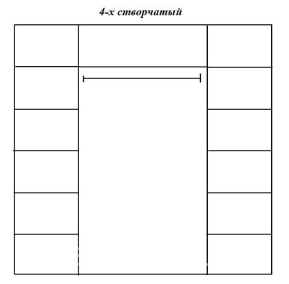 Шкаф 4-х створчатый Глория